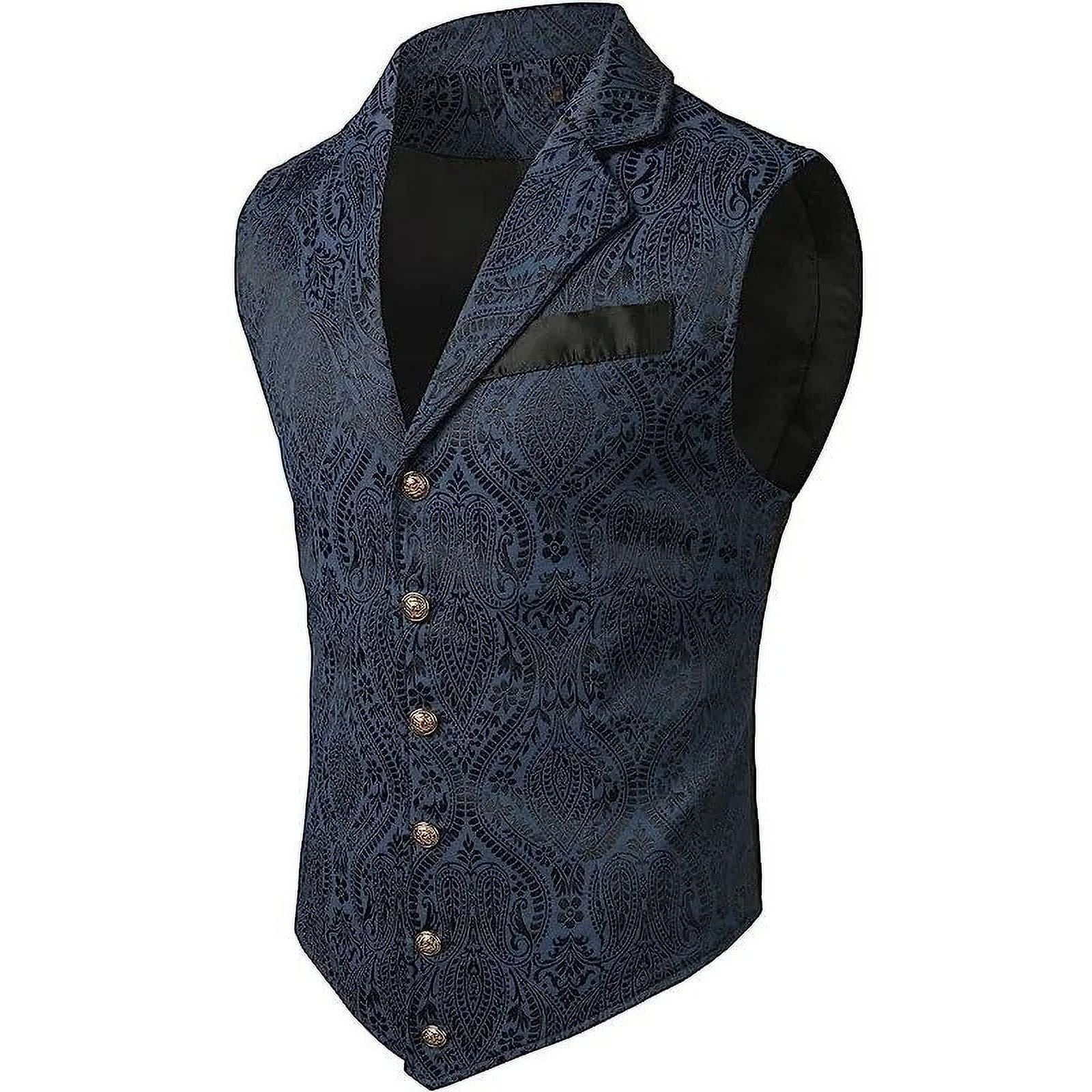 Gothic Men's Victorian Suit Vest Steampunk Waistcoat