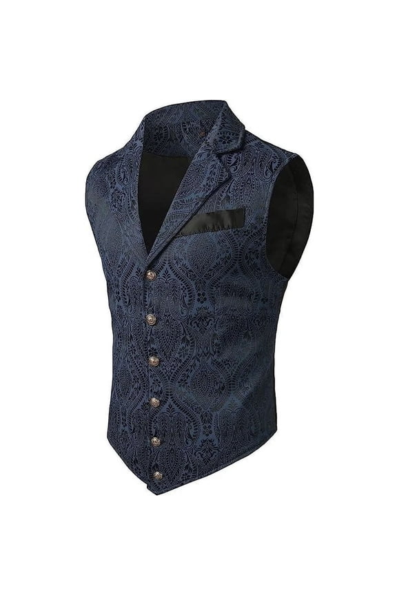 Mens Victorian Suit Vest Steampunk Gothic Waistcoat, Men's Casual Vest Halloween Stage Performance Costume