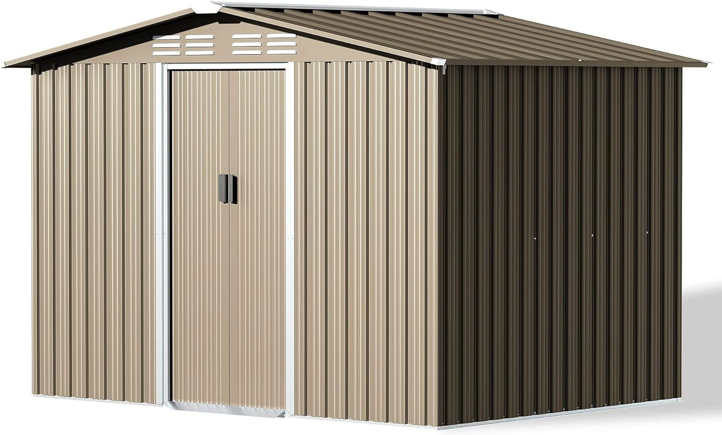 Gotland 10FT x 8FT Metal Storage Shed for Outdoor with Design of