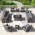 thumbnail image 1 of Gotland 13PCS Outdoor PE Rattan Wicker Patio Furniture Set with 43" Fire Pit Table & Swivel Rocking Chairs Set,Gray, 1 of 5
