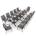 thumbnail image 1 of Gotland 14 Piece Outdoor Dining Set, Metal Outdoor Table and Chairs with X-Shaped Legs 1.5" Umbrella Hole, Patio Furniture Set with Waterproof Cushions,for Backyard Deck,Gray, 1 of 7