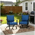 thumbnail image 1 of Gotland 2 Pieces Patio Furniture Set, Outdoor Metal Rocking Chair, Patio Bistro Set Rocker with Thickened Cushions for Porch Garden Deck, Navy Blue, 1 of 7