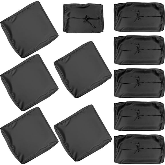 Gotland, 25" x 25" x 26", Black Patio Cushion Covers, Washable (11 Count)