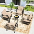 thumbnail image 1 of Gotland 5 Aluminum Stable Outdoor Conversation Sets with Chairs and Table, Sand, 1 of 6