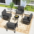 thumbnail image 1 of Gotland 5 Piece Aluminum Patio Conversation Set with Swivel Chairs, Black, 1 of 6