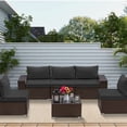thumbnail image 1 of Gotland 6 Pieces Patio Conversation Set Outdoor Sectional Sofa Set PE Rattan Sectional sofa Set (black), 1 of 6