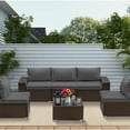 thumbnail image 1 of Gotland 6 Pieces Patio Conversation Set Outdoor Sectional Sofa Set PE Rattan Sectional sofa Set (grey), 1 of 7