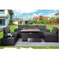 thumbnail image 1 of Gotland Outdoor Higher Density Sponge Patio Furniture Set with 43" Propane Fire Pit Table, 7 Pieces Outdoor Furniture Patio Sectional Sofa Conversation Sets (Grey）, 1 of 5