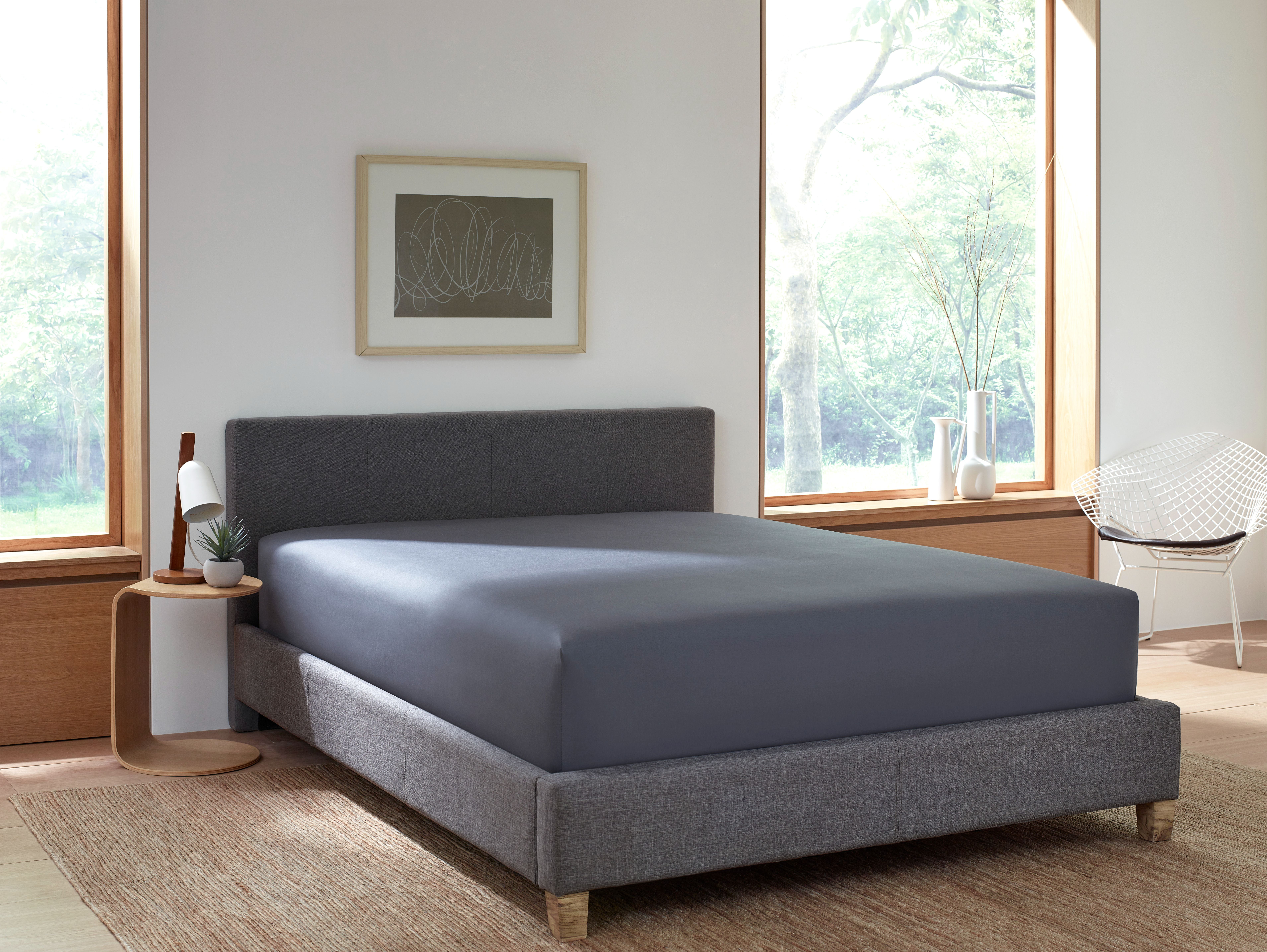 Goto Bedding Classic Percale Fitted Sheet, Twin Sheets, Gray