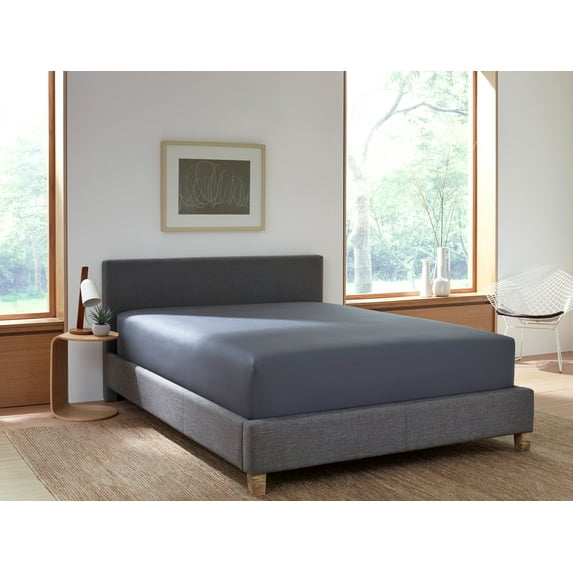 Goto Bedding Classic Percale Fitted Sheet, Twin XL Sheets, Gray