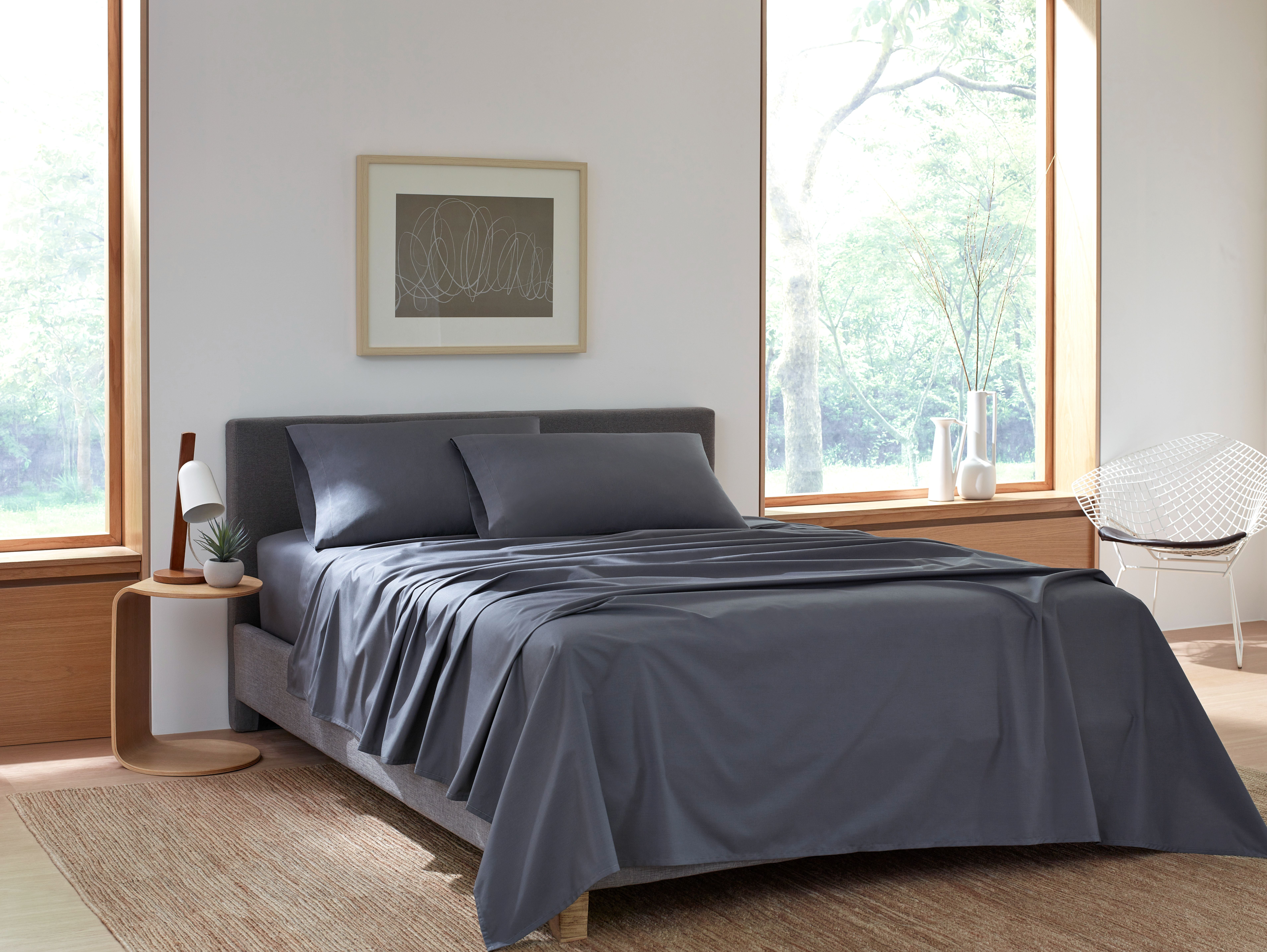 Goto Bedding Classic Percale Flat Sheet, Queen Flat Sheets, White