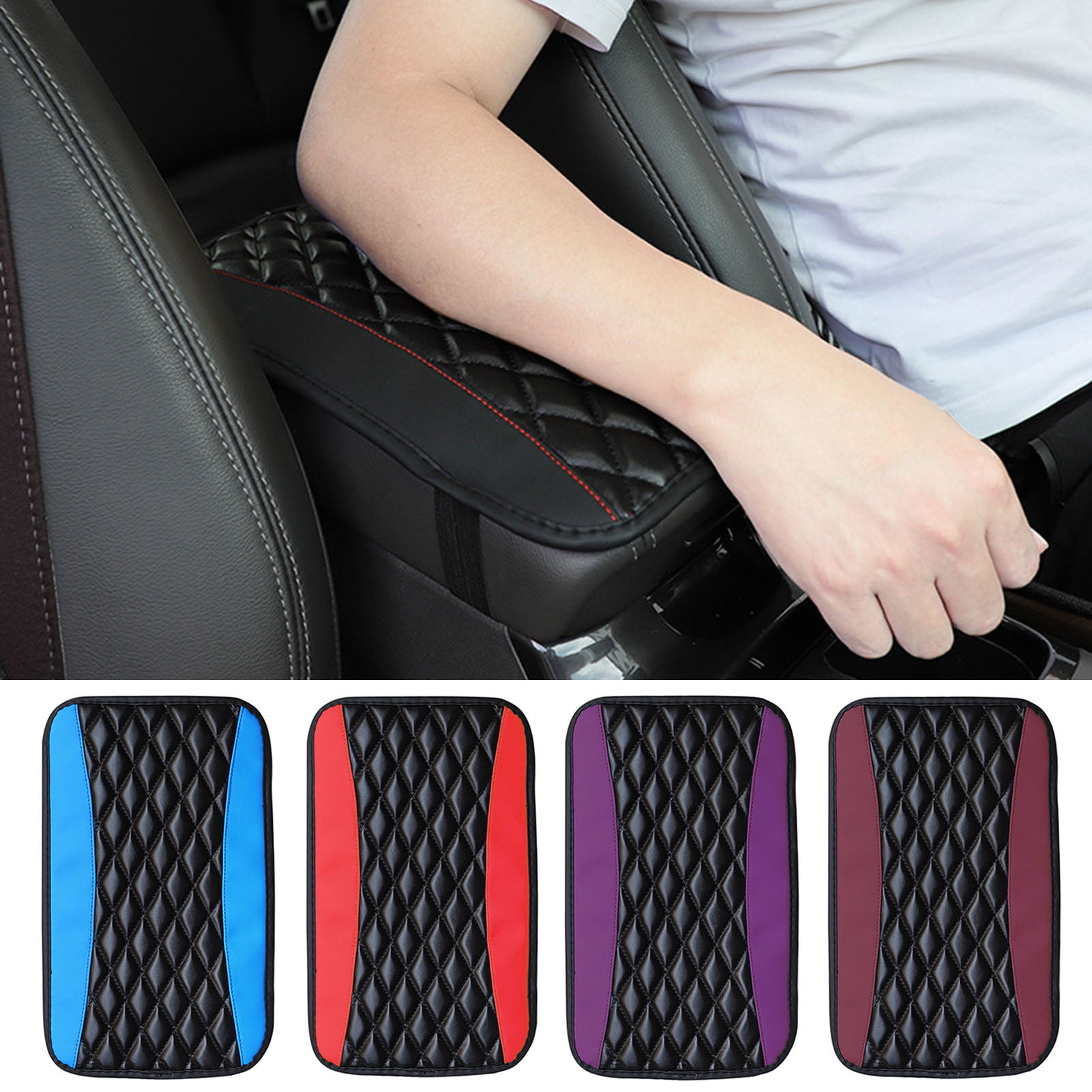 ESKONKE Car Center Console Cover, Carbon Fiber Armrest Pad Cover, Car Arm  Rest Seat Storage Box Mat Universal Waterproof Non Slip Interior  Accessories