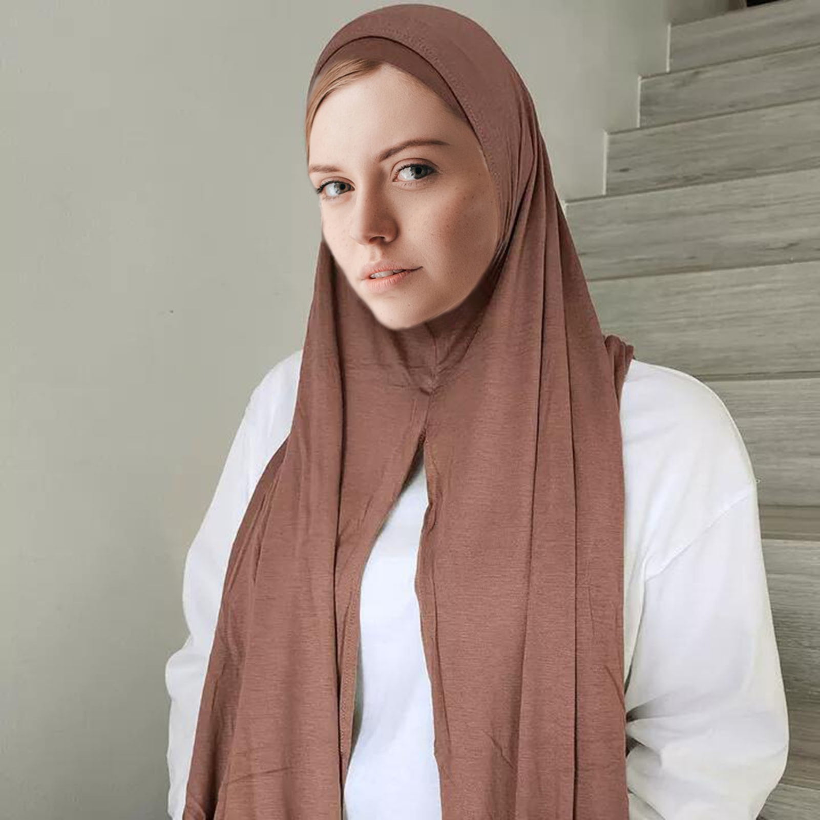 Gotofar Women Headscarf Solid Color Hat Neck Protection Sunscreen