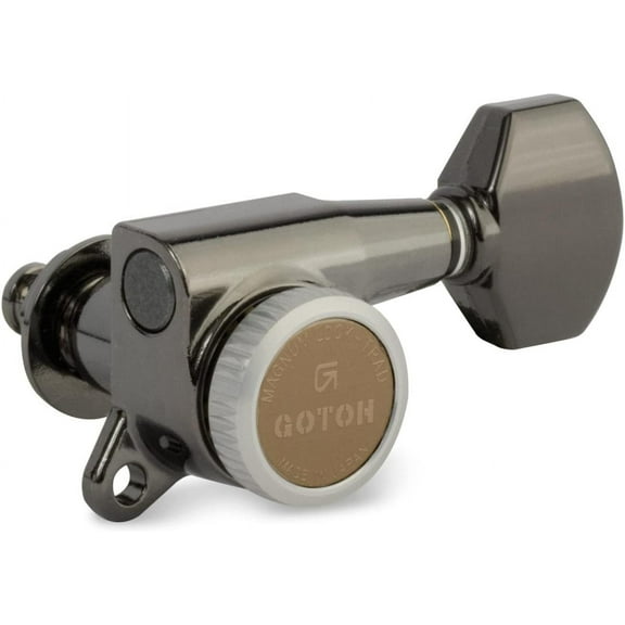 Gotoh Magnum Lock-Trad 6-In-Line Guitar Tuners, Cosmo Black