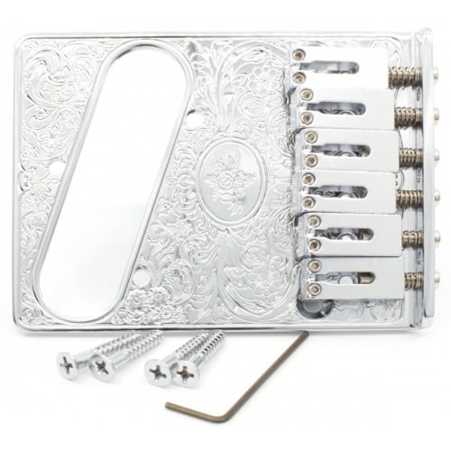 Gotoh P-GGT-29-ART-C Bridge - Gotoh, Modern, for Telecaster, Artistic Engraved Chrome