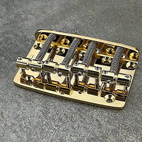 Gotoh Vintage Style Bass Guitar Bridge (4-String) Gold$$Music