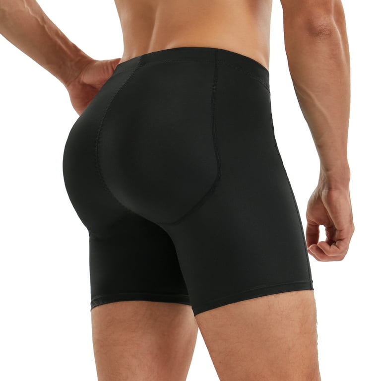 Gotoly Men Underwear Boxer Briefs with Removable Padded Tummy Control Body  Shaper Enhance Butt Lifter Shapewear(Black 3X-Large) 