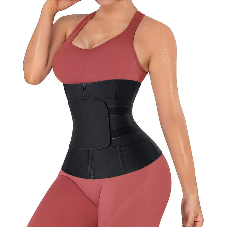 Gotoly Neoprene Sweat Waist Trainer Trimmer Belt for Women Workout Sports  Girdle Tummy Control Body Shaper Slim Belly Band(Black Large)