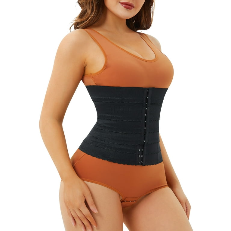 Gotoly Segmented Women Waist Cincher Waist Trainer Shapewear Tummy Control  Girdle Corset Shapewear Body Shaper(Black Large) 
