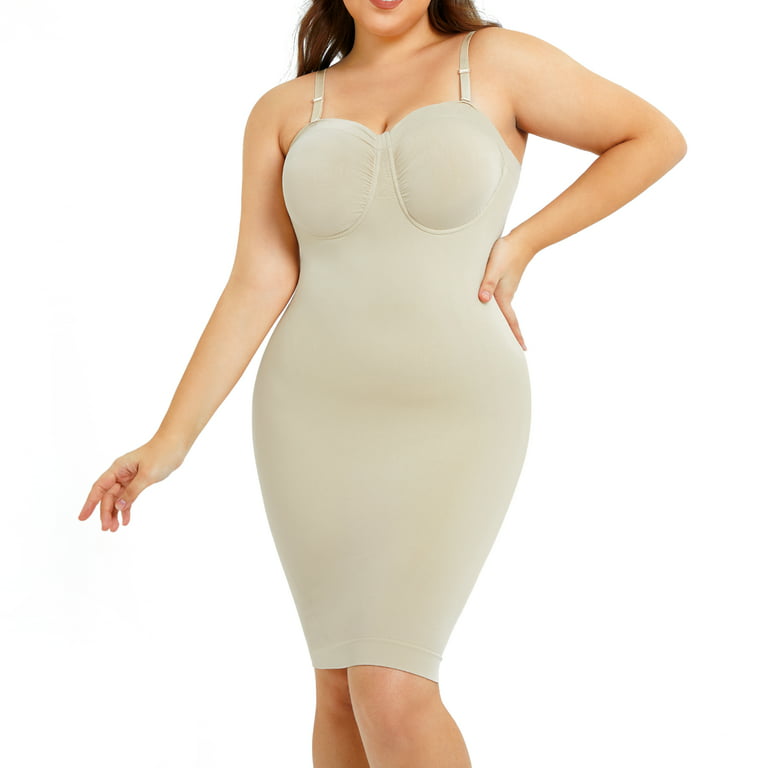 Gotoly Shapewear Slip For Women Tummy Control Under Dresses Strapless Body  Shaper Seamless Underskirts(Beige X-Large/XX-Large)