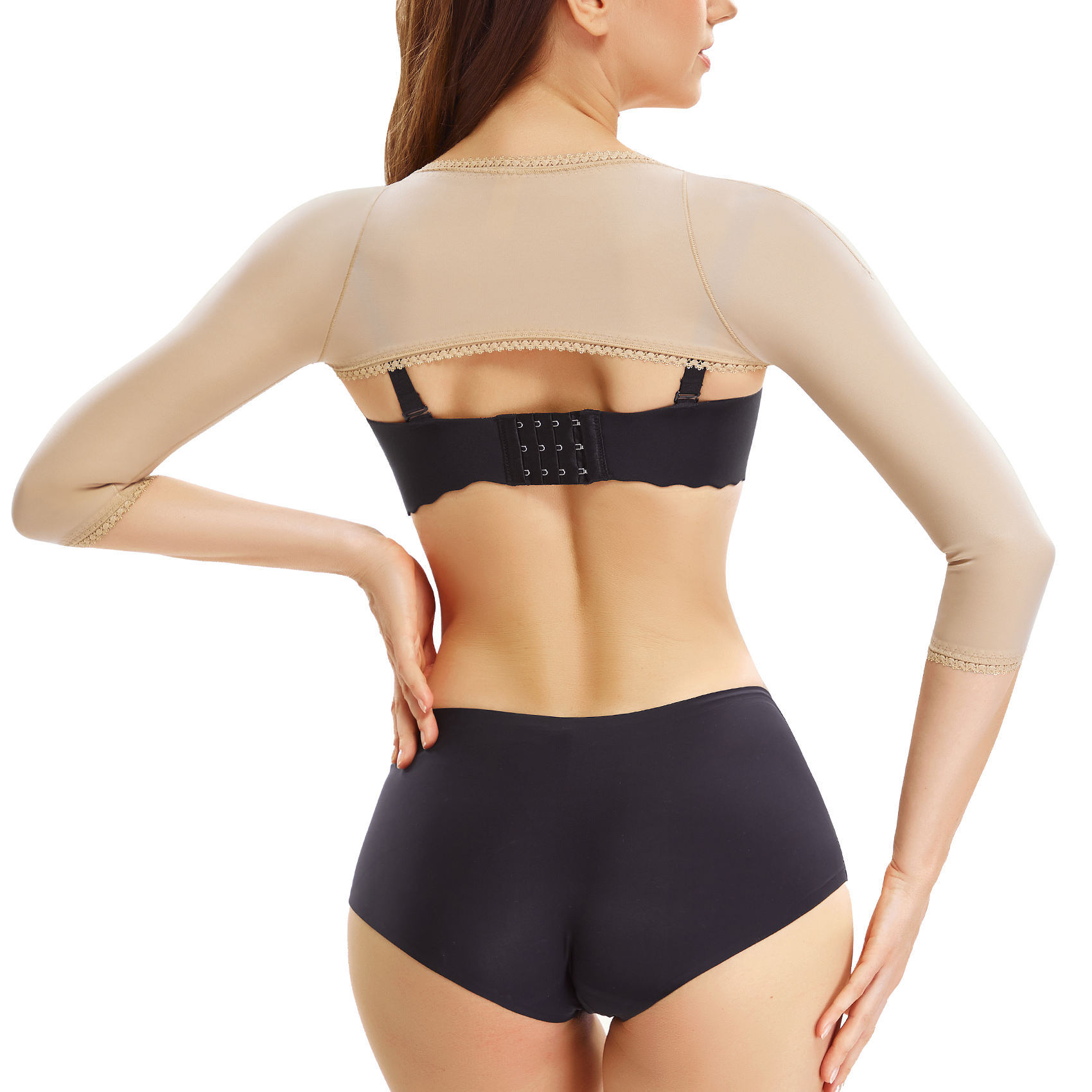 Gotoly Upper Arm Compression Shaper Post Surgery Slimmer Sleeves Posture Corrector Tops