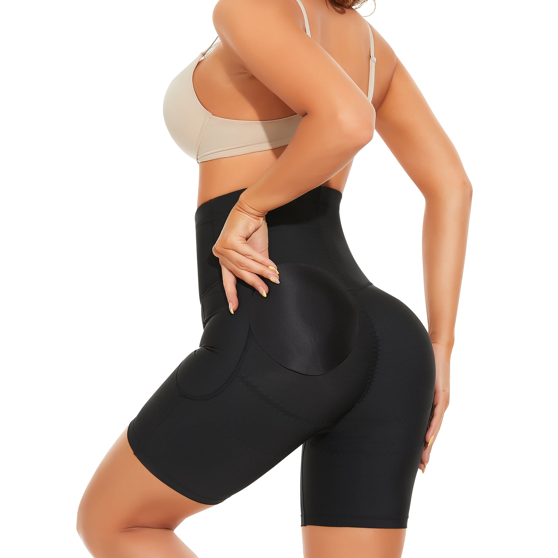 Gotoly Women High Waisted Tummy Control Shapewear Butt Lifter Panties  Shorts Body Shaper Under Dress Slips Seamless Thigh Slimmer(Black Large)