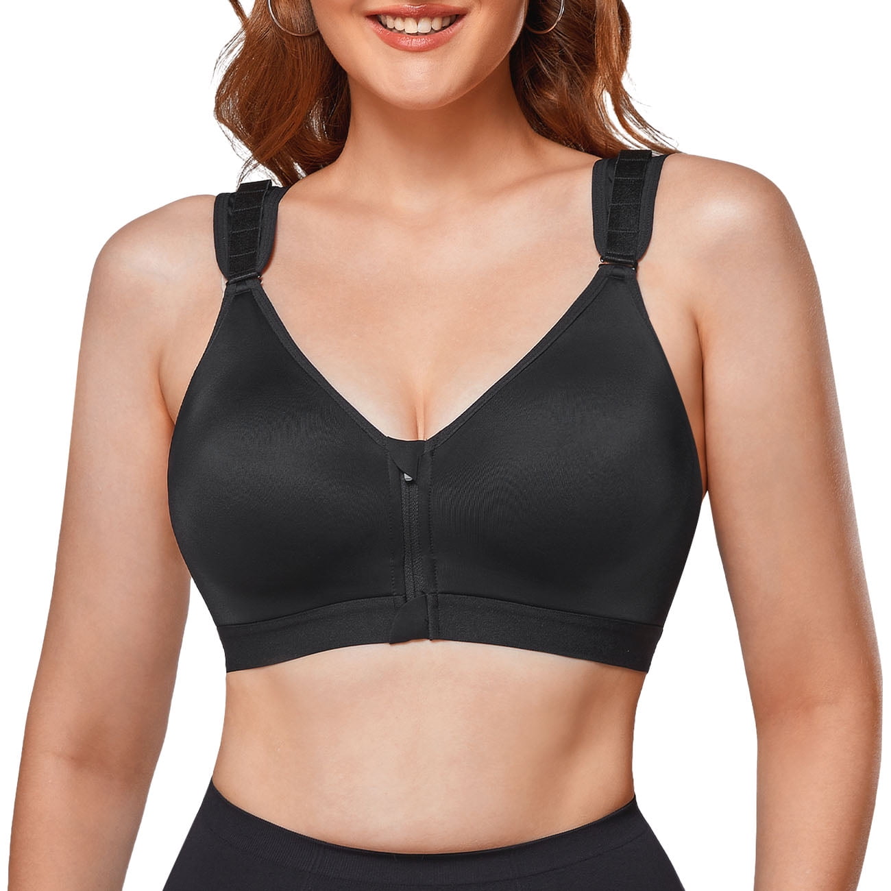 Gotoly Women Post-Surgical Bra Post Surgery Sports Bras Zip Front Racerback Support Wireless