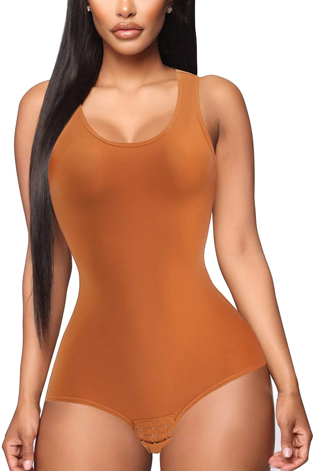Gotoly Women Waist Trainer Shapewear Bodysuit Tank Tops Sleeveless Tummy  Control Body Shaper Jumpsuit(Orange Large) 