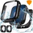 thumbnail image 1 of Goton 2 Pack Waterproof Case for Apple Watch Series 9 8 7 Screen Protector 41mm, Tempered Glass Hard PC Shockproof Cover Back Bumper for iWatch, 1 of 12