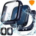 thumbnail image 1 of Goton 2 Pack Waterproof Case for Apple Watch Series 9 8 7 Screen Protector 45mm, Tempered Glass Hard PC Shockproof Cover Back Bumper for iWatch, 1 of 14