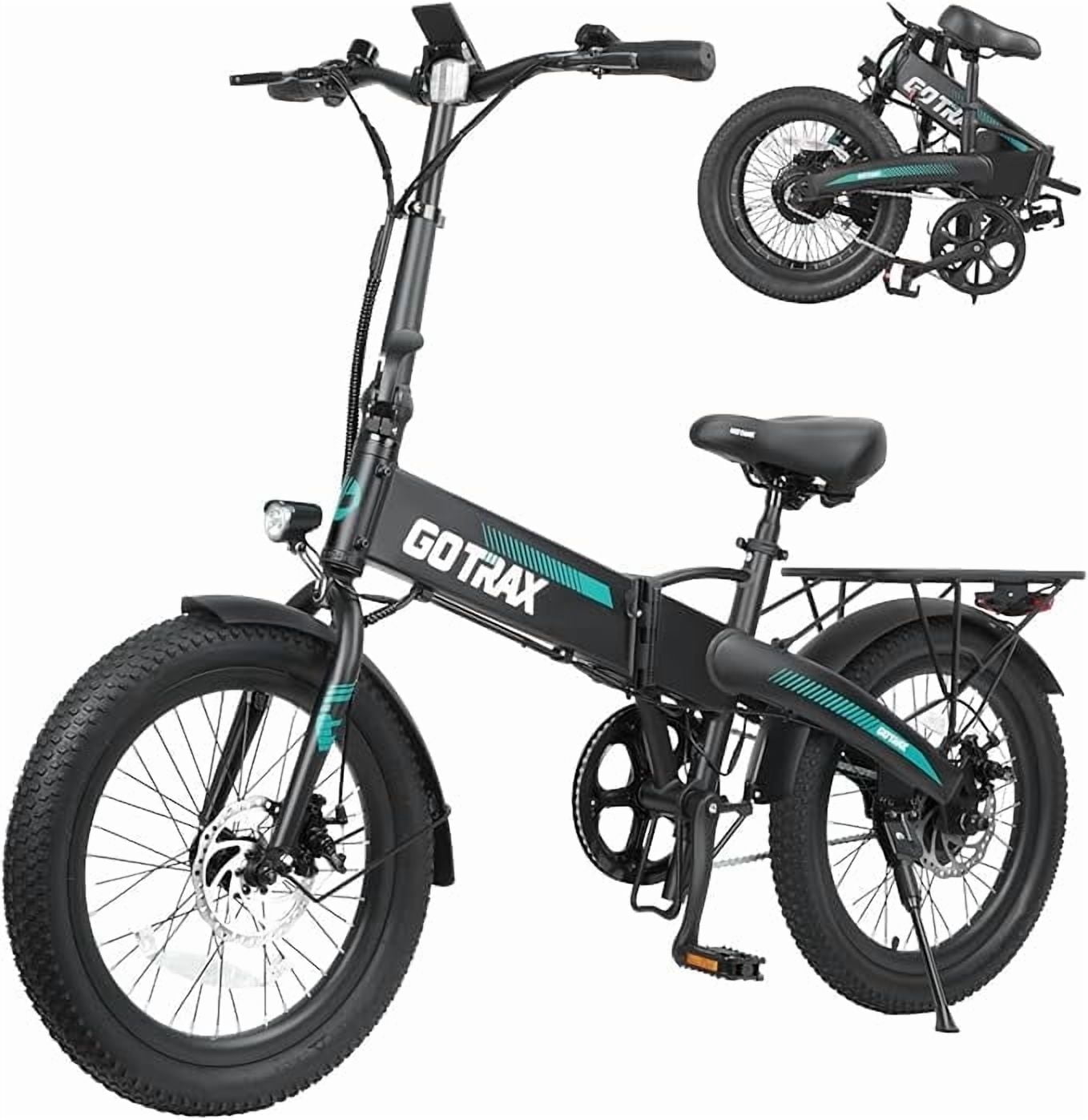 Gotrax 20" Folding Electric Bike for Adults, 48V 10Ah, 40 miles & 20 mph, 500W Peak Motor, UL2849, Black