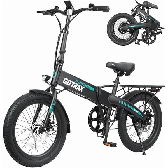 Gotrax 20" Folding Electric Bike for Adults, 48V 10Ah, 40 miles & 20 mph, 500W Peak Motor, UL2849, Black