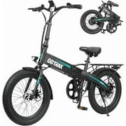 Gotrax 20" Folding Electric Bike with 40miles by 48V Battery, 20mph Power by Peak 500W, Adult Electric Bicycle with 5 Pedal-Assist Levels& LCD Display,UL2849,BLACK