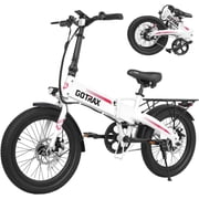Gotrax 20 Folding Electric Bike for Adults, 48V 10Ah, 40 Miles & 20 MPH, 500W Peak Motor, UL2849, White