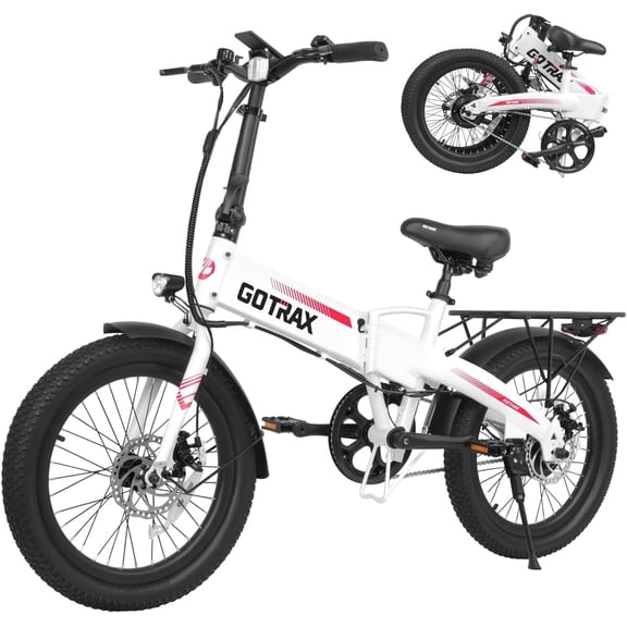 Gotrax 20" Folding Electric Bike for Adults, 48V 10Ah, 40 Miles & 20 MPH, 500W Peak Motor, UL2849, White