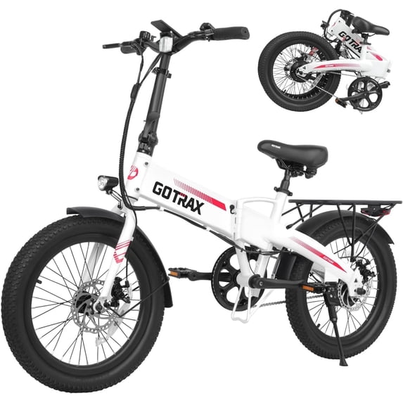 Gotrax 20" Folding Electric Bike for Adults, 48V 10Ah, 40 Miles & 20 MPH, 500W Peak Motor, UL2849, White
