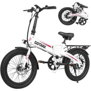 Gotrax 20" Folding Electric Bike for Adults, 48V 10Ah, 40 Miles & 20 MPH, 500W Peak Motor, UL2849, White