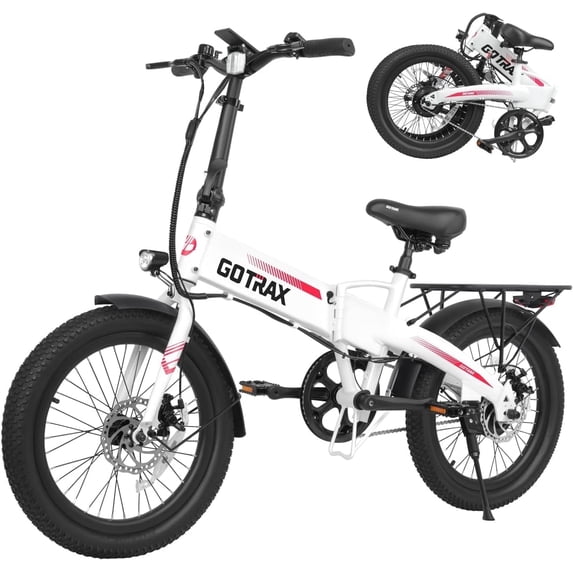 Gotrax 20" Folding Electric Bike for Adults, 48V 10Ah, 40 Miles & 20 MPH, 500W Peak Motor, UL2849, White
