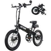 Gotrax F1V2 20" Adult Folding Electric Bike, 50 Mile Long Range, 48V 10.4Ah Battery, 20MPH Speed, Compact & Portable, Black