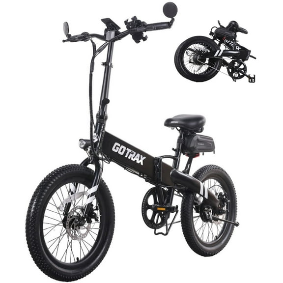 Gotrax F1V2 20" Adult Folding Electric Bike, 50 Mile Long Range, 48V 10.4Ah Battery, 20MPH Speed, Compact & Portable, Black