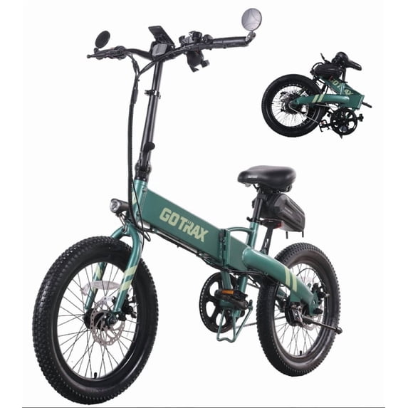 Gotrax F1V2 20" Adult Folding Electric Bike, 50 Mile&20mph, 48V 10.4Ah, Compact & Portable, Green