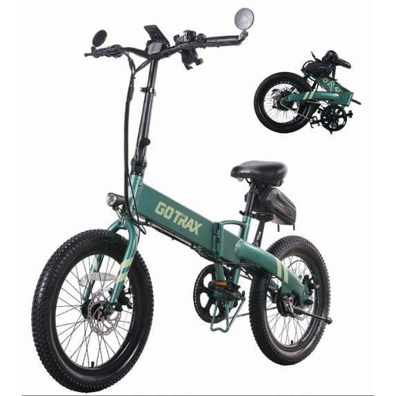 Gotrax F1V2 20" Adult Folding Electric Bike, 50 Mile Long Range, 48V 10.4Ah Battery, 20MPH Speed, Compact & Portable,Green
