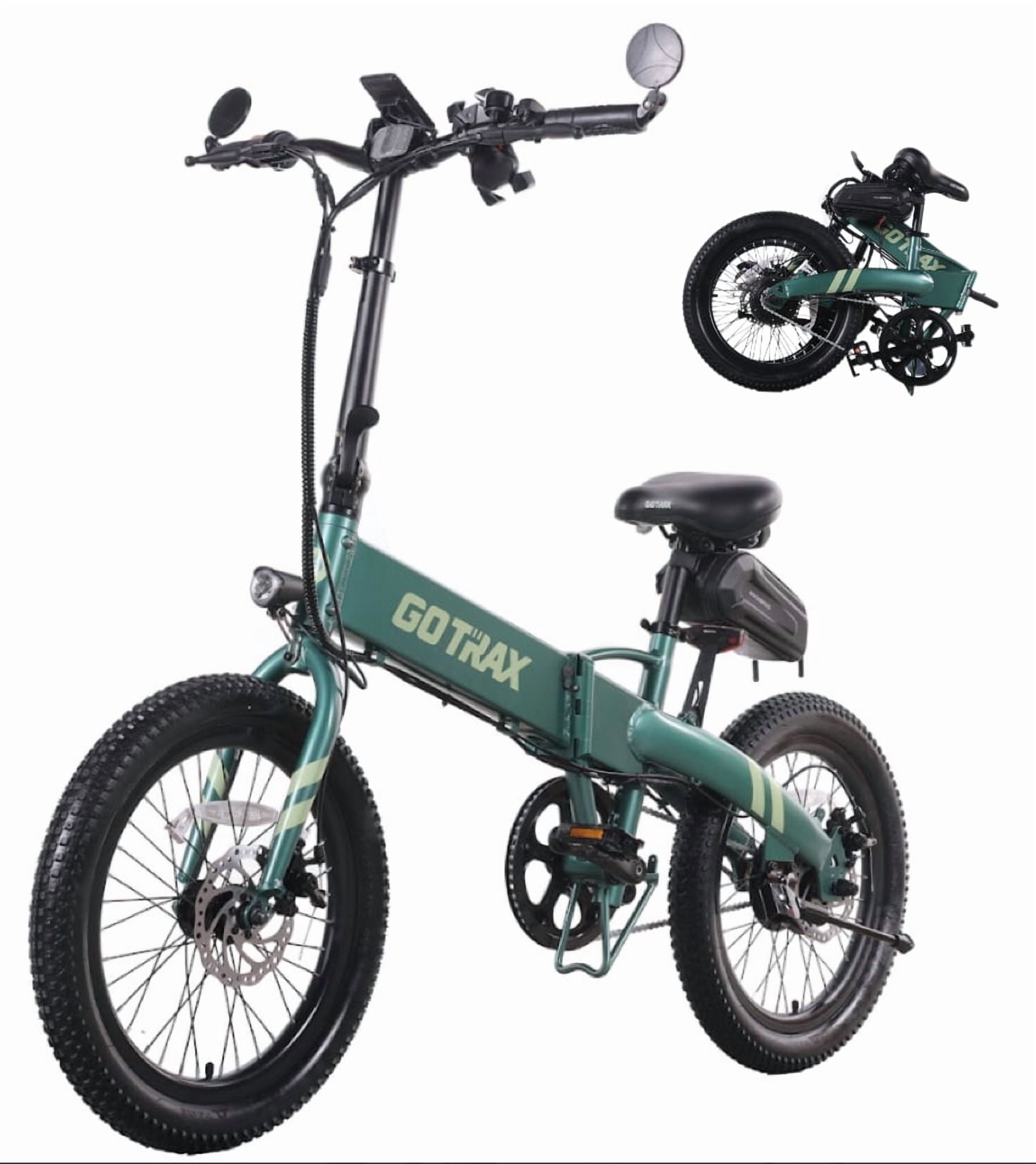 Gotrax F1V2 20" Adult Folding Electric Bike, 50 Mile&20mph, 48V 10.4Ah,  Compact & Portable, Green