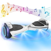 Gotrax FX3 Hoverboard, 6.2mph, for Kids Ages 8+ Years Old, 176lb Max Weight, Bluetooth, Chrome