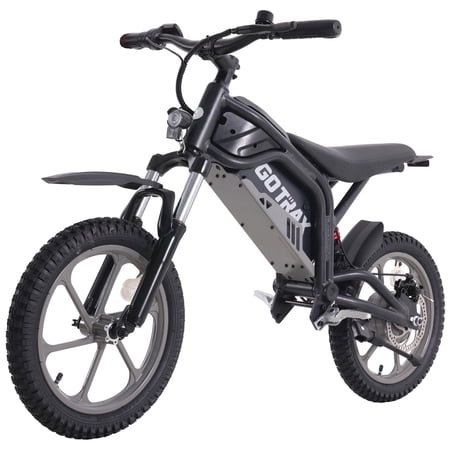 GoTrax - Fitz 16" Electric Dirt Bike w/15mi Max Range & 15.5 mph Max Speed - Black