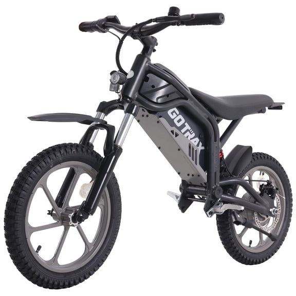 GOTRAX Fitz16 Electric Dirt Bike for Kids Ages 8+, 36V Battery,16 miles, 16" Off-Road Tires, Dual Suspension,Black