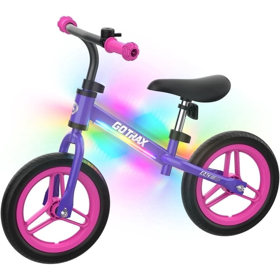 GOTRAX KS12 Kids Balance Bike for Ages 2-5, LED Light Strip, Lightweight ,Adjustable Seat, Easy to Assemble,Purple