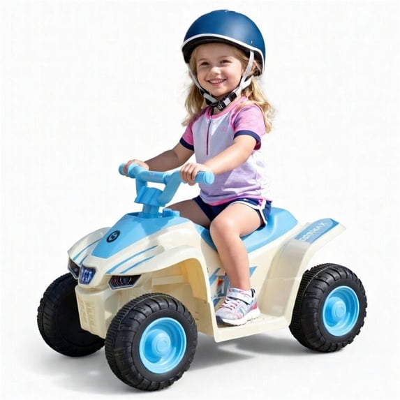 RT1 12V Kids Electric ATV Ride-On Toys ,8" Tires, Up to 80 Min Rechargeable Battery,Anti-Rollover, Age 3+, Blue