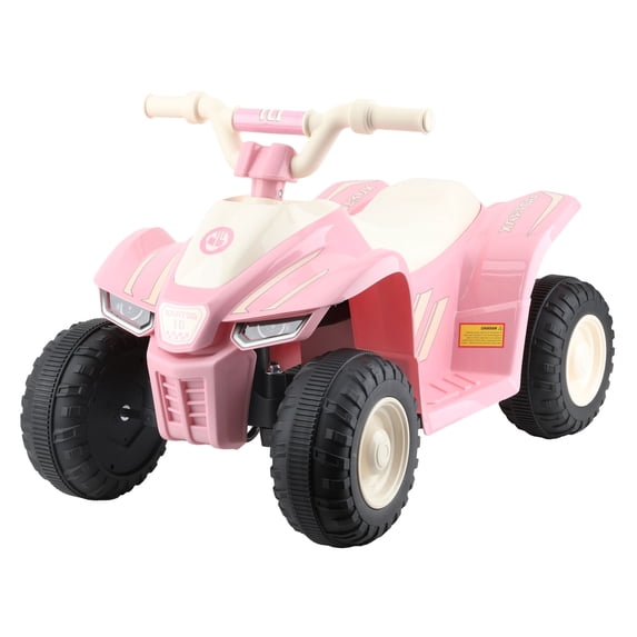 RT1 12V Kids Electric ATV Ride-On Toys ,8" Tires, Up to 80 Min Rechargeable Battery,Anti-Rollover, Age 3+, Pink