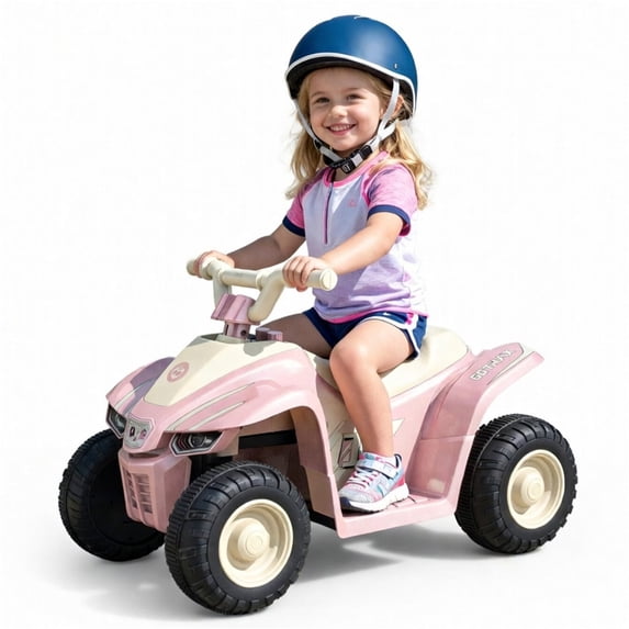 RT1 12V Kids Electric ATV Ride-On Toys ,8" Tires, Up to 80 Min Rechargeable Battery,Anti-Rollover, Age 3+, Pink